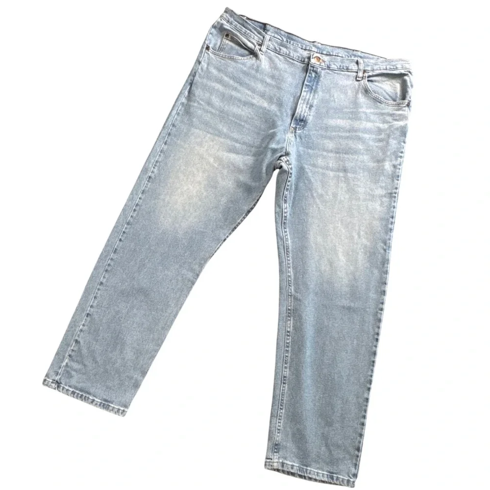 Wrangler Mens Western Workwear Cowboy Straight Jeans‎ 42x30 Light Wash